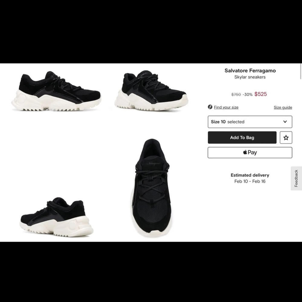 Salvatore Ferragamo sneakers.   7.5C